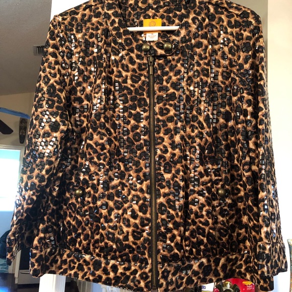 Ruby Rd Jacket Animal 🦒 printZipper Closure - Picture 2 of 12